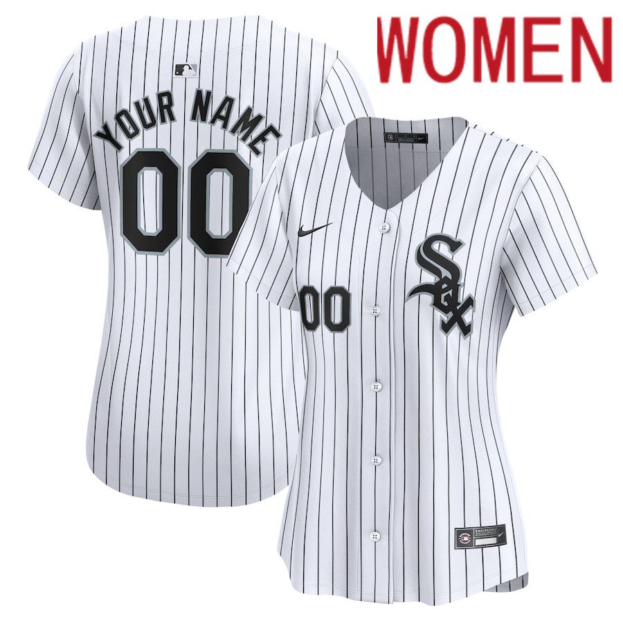Women Chicago White Sox Nike White Home Limited Custom MLB Jersey